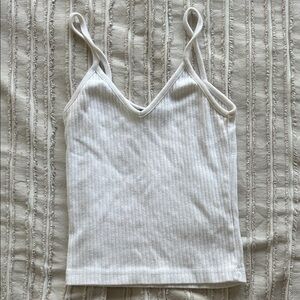 Brandy Melville White Ribbed Tank Top